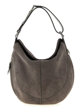 Gray Calfskin Shoulder Bag
