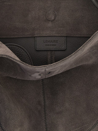 Gray Calfskin Shoulder Bag