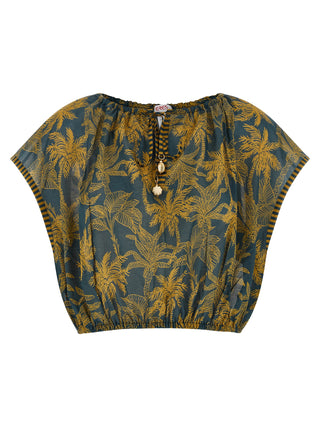 Camisa de algodón con estampado multicolor