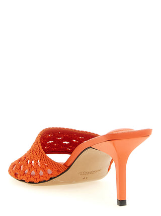 Orange Polyester Platform Sandals