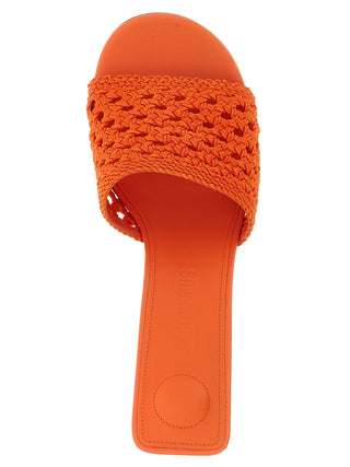 Orange Polyester Platform Sandals