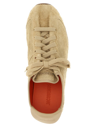 Beige Cowhide Athletic Sneakers