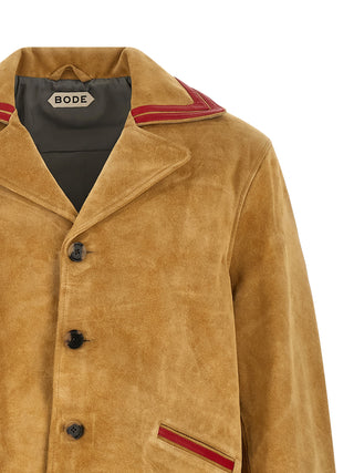 Beige Cowhide Leather Jacket