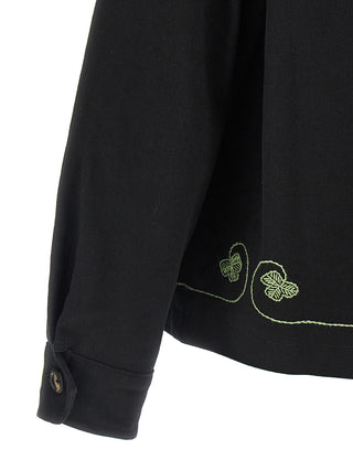 Black Cotton Full-Length Jacket