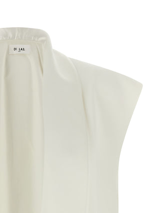 White Viscose Sleeveless Jacket