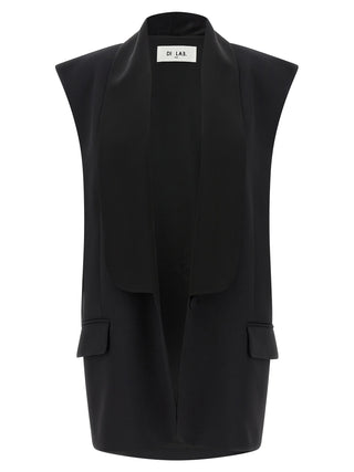 Black Viscose Sleeveless Jacket