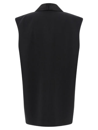 Black Viscose Sleeveless Jacket
