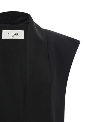 Black Viscose Sleeveless Jacket