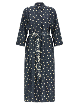 Blue Silk Midi Dress