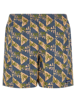 Blue Polyester Swim Shorts