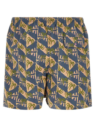 Blue Polyester Swim Shorts