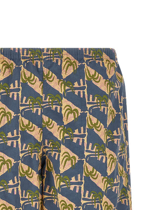 Blue Polyester Swim Shorts
