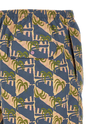 Blue Polyester Swim Shorts