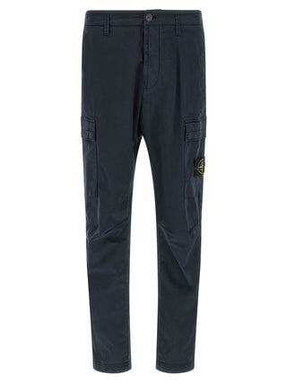 Blue Cotton Cargo Pants