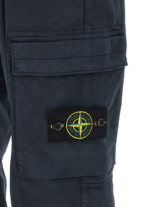 Blue Cotton Cargo Pants