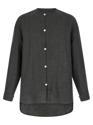 Gray Linen Blouse