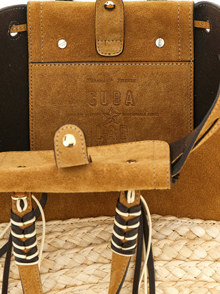 Bolso tote de cuero beige