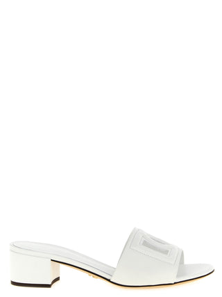 White Calfskin Platform Sandals