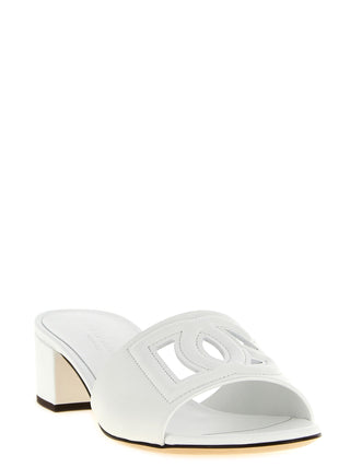 White Calfskin Platform Sandals