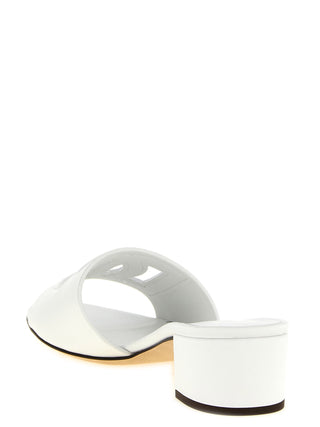 White Calfskin Platform Sandals