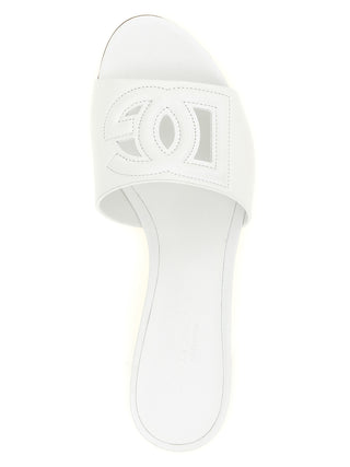 White Calfskin Platform Sandals