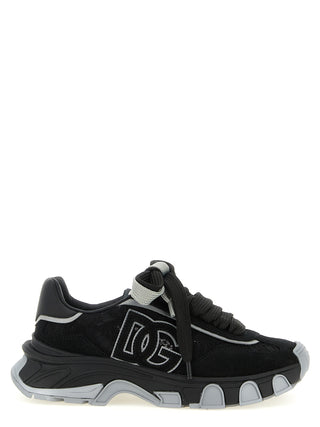 Black Polyamide Athletic Sneakers