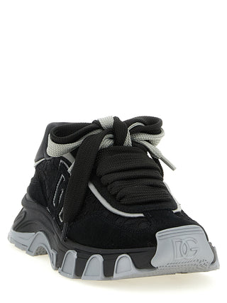 Black Polyamide Athletic Sneakers