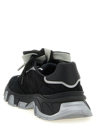 Black Polyamide Athletic Sneakers