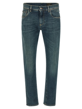 Blue Cotton Slim Fit Jeans