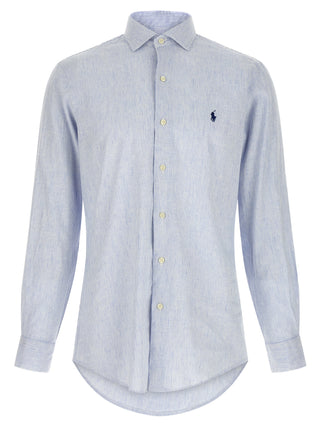 Blusa de lino azul