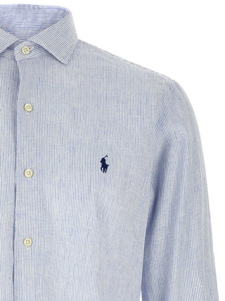 Blusa de lino azul