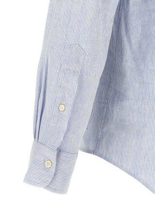 Blusa de lino azul