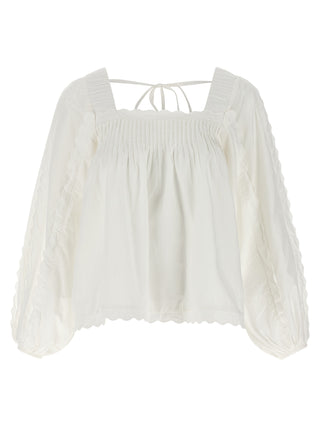 Blusa de algodón blanca