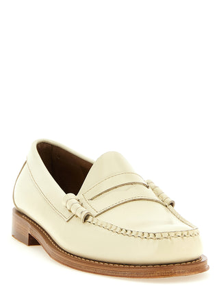 Beige Cowhide Slip-On Loafers