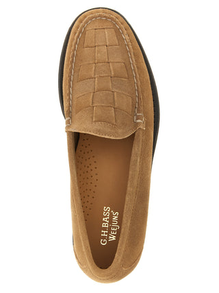 Beige Cowhide Slip-On Loafers