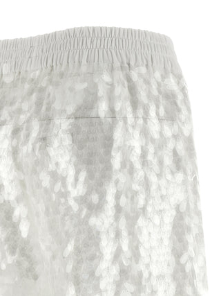 White Nylon Casual Pants