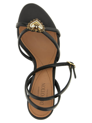 Sandalias de tacón stiletto negras de piel de becerro