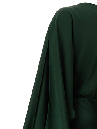 Bicolor Polyester Long Dress
