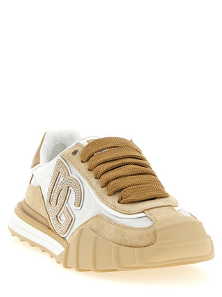 Zapatillas deportivas beige de piel de becerro