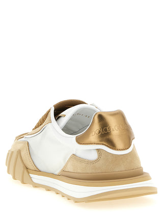 Zapatillas deportivas beige de piel de becerro