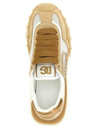 Zapatillas deportivas beige de piel de becerro