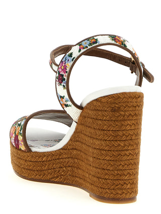 Multicolor Polyamide Wedge Sandals