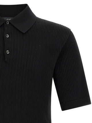 Black Cotton Polo Shirt