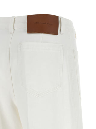 White Cotton Flared Jeans