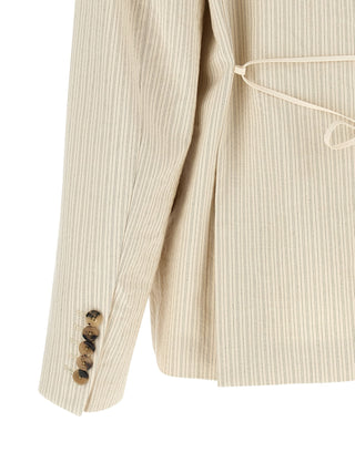 Beige Cotton Blazer