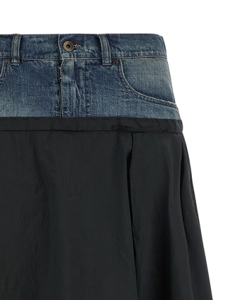 Multicolor Polyester Midi Skirt
