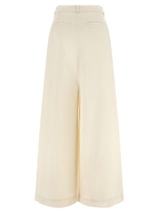 Beige Cotton Mini Skirt