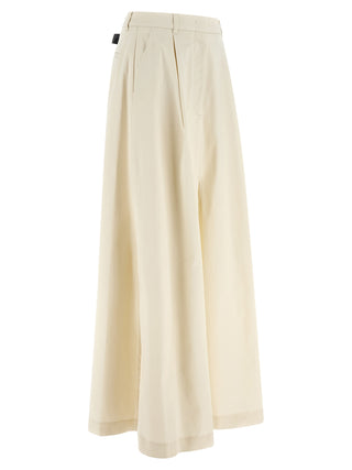 Beige Cotton Mini Skirt