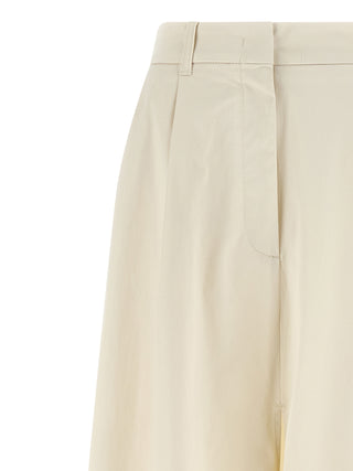 Beige Cotton Mini Skirt