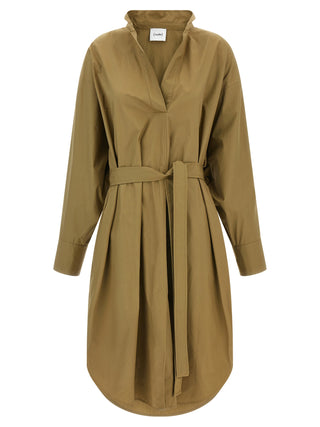 Brown Cotton Midi Dress